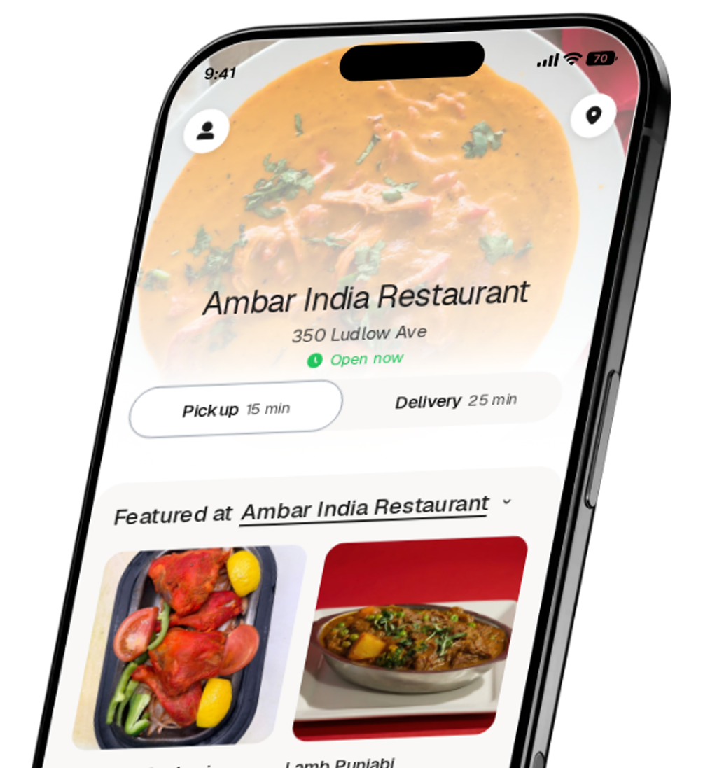 Ambar India Restaurant app preview
