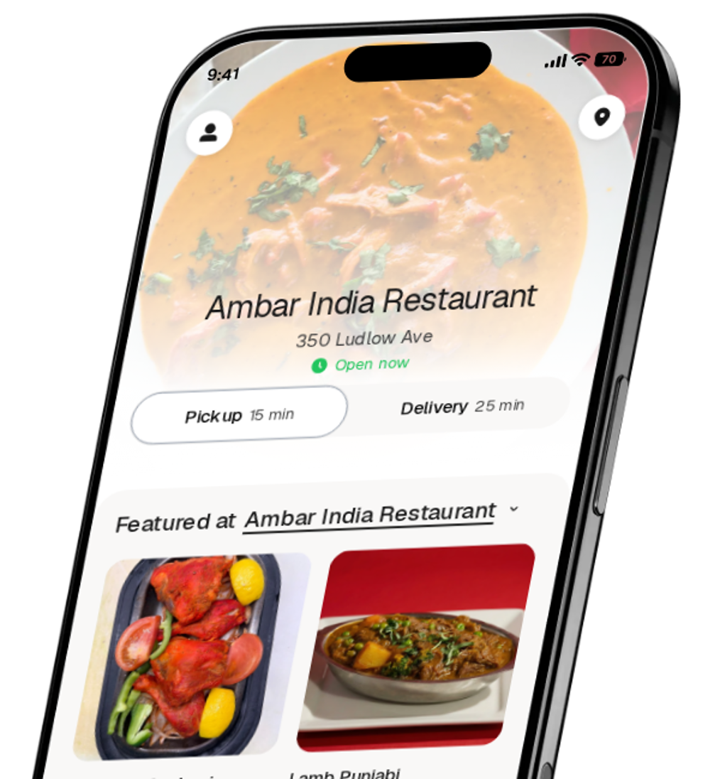 Ambar India Restaurant app preview